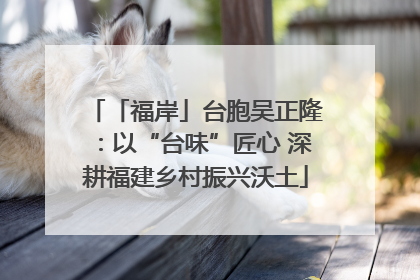 「福岸」台胞吴正隆：以“台味”匠心 深耕福建乡村振兴沃土