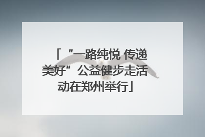“一路纯悦 传递美好”公益健步走活动在郑州举行