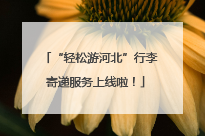 “轻松游河北”行李寄递服务上线啦！