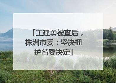 王建勇被查后，株洲市委：坚决拥护省委决定