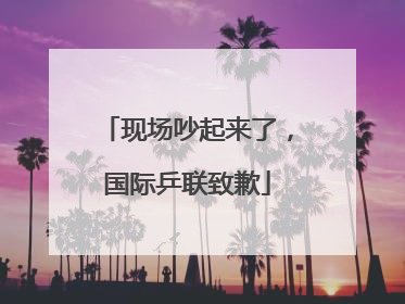现场吵起来了，国际乒联致歉