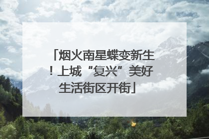 烟火南星蝶变新生！上城“复兴”美好生活街区开街