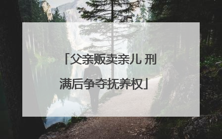 父亲贩卖亲儿 刑满后争夺抚养权