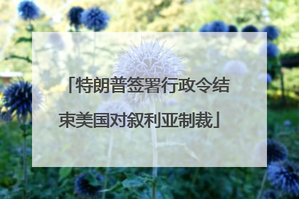 特朗普签署行政令结束美国对叙利亚制裁