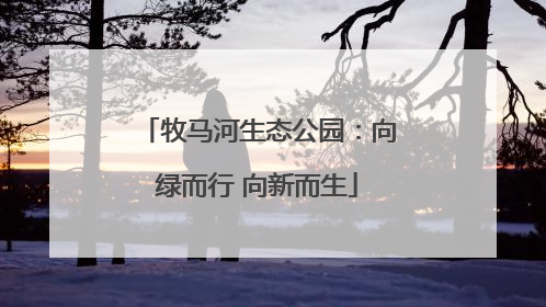 牧马河生态公园：向绿而行 向新而生