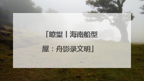 瞭望丨海南船型屋：舟影录文明