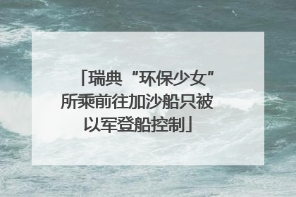 瑞典“环保少女”所乘前往加沙船只被以军登船控制