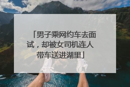 男子乘网约车去面试，却被女司机连人带车送进湖里