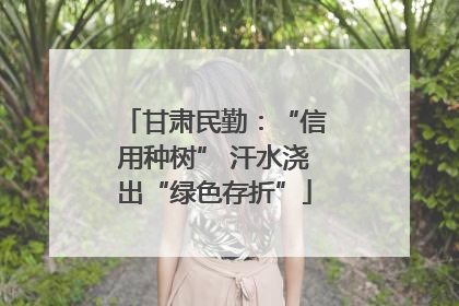 甘肃民勤：“信用种树” 汗水浇出“绿色存折”