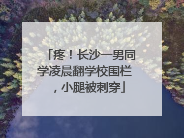 疼！长沙一男同学凌晨翻学校围栏，小腿被刺穿