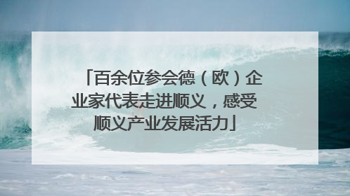 百余位参会德（欧）企业家代表走进顺义，感受顺义产业发展活力