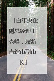 百年央企副总经理王秀峰，履新直辖市副市长