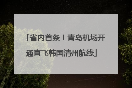 省内首条！青岛机场开通直飞韩国清州航线