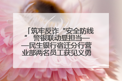 筑牢反诈“安全防线” 警银联动显担当——民生银行宿迁分行营业部两名员工获见义勇为基金会表彰