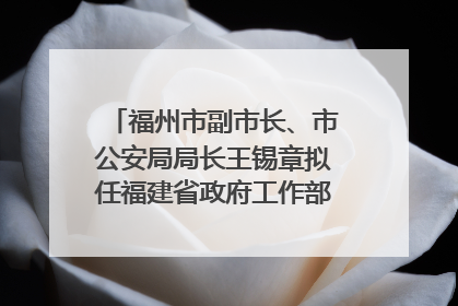 福州市副市长、市公安局局长王锡章拟任福建省政府工作部门正厅长级职务