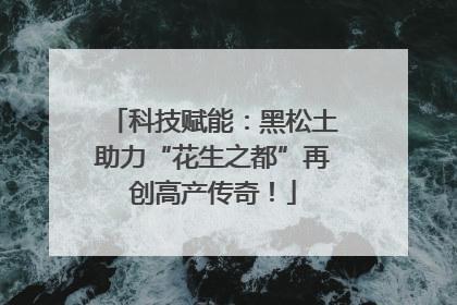 科技赋能：黑松土助力“花生之都”再创高产传奇！