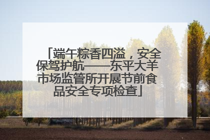 端午粽香四溢，安全保驾护航——东平大羊市场监管所开展节前食品安全专项检查