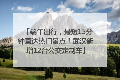 端午出行，最短15分钟直达热门景点！武汉新增12台公交定制车