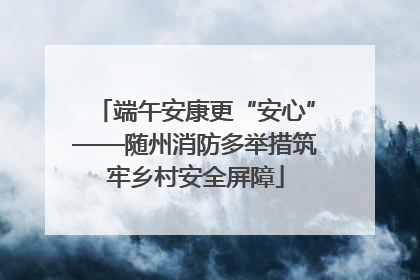端午安康更“安心”——随州消防多举措筑牢乡村安全屏障