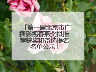 第一届北京市广播影视春燕奖拟推荐获奖和备选提名名单公示
