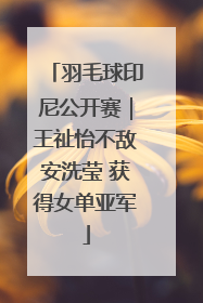 羽毛球印尼公开赛｜王祉怡不敌安洗莹 获得女单亚军