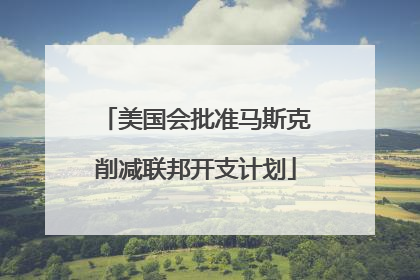 美国会批准马斯克削减联邦开支计划