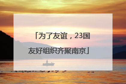 为了友谊，23国友好组织齐聚南京