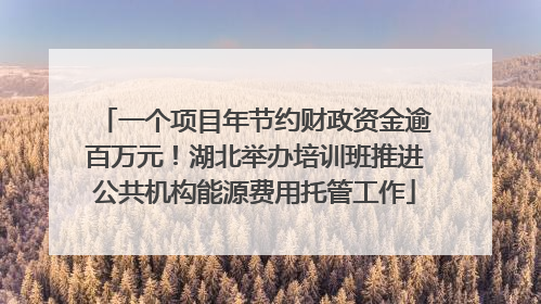 一个项目年节约财政资金逾百万元！湖北举办培训班推进公共机构能源费用托管工作