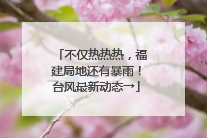 不仅热热热，福建局地还有暴雨！台风最新动态→