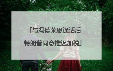与冯德莱恩通话后 特朗普同意推迟加税
