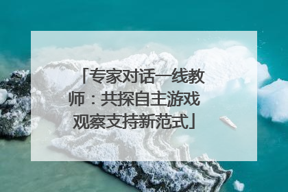 专家对话一线教师：共探自主游戏观察支持新范式