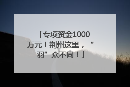 专项资金1000万元！荆州这里，“羽”众不同！