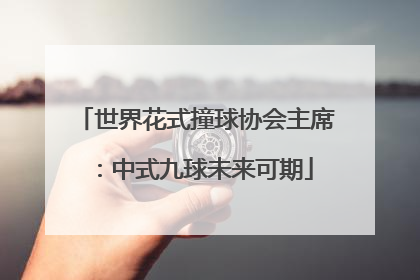 世界花式撞球协会主席：中式九球未来可期