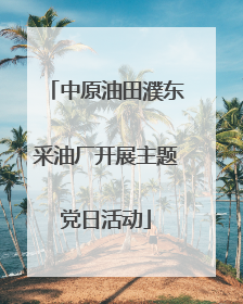 中原油田濮东采油厂开展主题党日活动