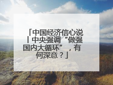 中国经济信心说丨中央强调“做强国内大循环”，有何深意？