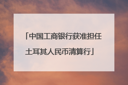 中国工商银行获准担任土耳其人民币清算行