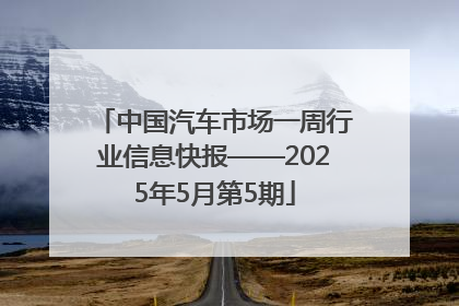 中国汽车市场一周行业信息快报——2025年5月第5期