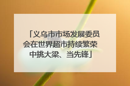 义乌市市场发展委员会在世界超市持续繁荣中挑大梁、当先锋
