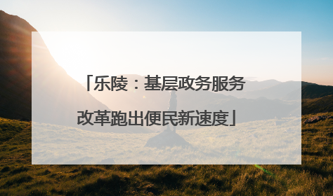 乐陵：基层政务服务改革跑出便民新速度