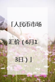 人民币市场汇价（6月13日）