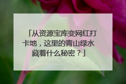 从资源宝库变网红打卡地，这里的青山绿水藏着什么秘密？