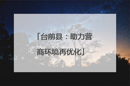 台前县：助力营商环境再优化