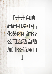 升升自助 涓涓积爱中石化黄冈石油分公司启动自助加油公益项目