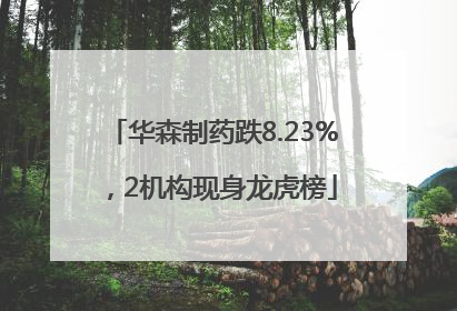 华森制药跌8.23%，2机构现身龙虎榜