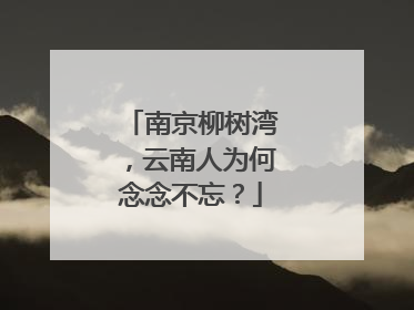 南京柳树湾，云南人为何念念不忘？