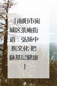 南阳市宛城区茶庵街道：弘扬中医文化 把脉基层健康