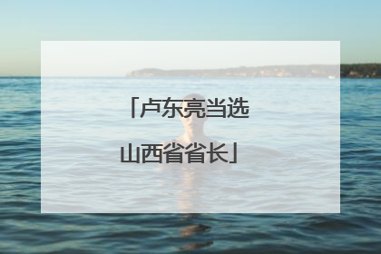 卢东亮当选山西省省长