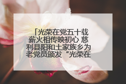 光荣在党五十载 薪火相传映初心 慈利县阳和土家族乡为老党员颁发“光荣在党50年”纪念章