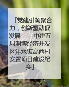 党建引领聚合力，创新驱动促发展——中建五局淄博经济开发区沣水镇高西村安置项目建设纪实