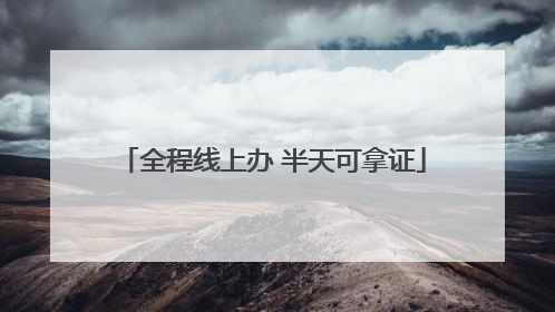 全程线上办 半天可拿证